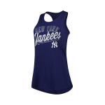 Женская фирменная темно-синяя майка New York Yankees Simplicity Swing Racerback с овальным вырезом на бретелях Fanatics, темно-синий - фото 3