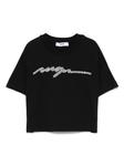 MSGM Kids футболка с логотипом, черный - фото