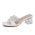 TAFN Скользящие сандалии женские белые - фото