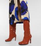 Сапоги из лакированной кожи до колена Dries Van Noten, Rust - фото 4