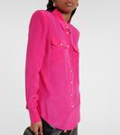 Рубашка из шелкового крепдешина Balmain, розовый - фото 4