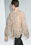 Блуза Massimo Dutti SEMI-SHEER DRAPED, Beige - фото 3