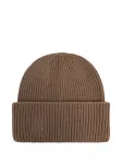 Шапка бини Mmretina в рубчик с вышивкой Max Mara, коричневый - фото