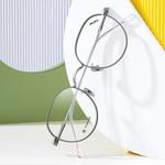 MUZU Чистый титан круглые очки унисекс, Silver-C03 - фото 4