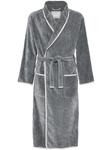 Brunello Cucinelli халат с вышитым логотипом, серый - фото