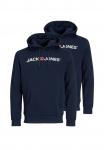 Толстовка / толстовка с капюшоном 2 шт. в упаковке Jack & Jones, синий - фото