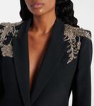 Блейзер из крепа с отделкой McQueen, черный - фото 4