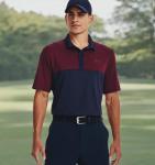 Under Armour Performance 3.0 Colorblock мужская поло, Midnight Navy/Maroon - фото 6