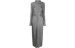 Люрекс платье макси с высоким воротником MSGM, серый - фото 3