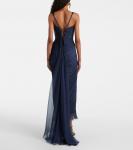 Шелковое платье Corinna с драпировкой Maria Lucia Hohan, темно-синий - фото 3