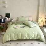 Generic Набор постельного белья из хлопка с пододеяльником и покрывалом - фото