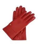 Перчатки из гладкой кожи с эффектной стежкой. Kazar, красный - фото