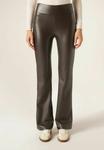 Брюки Calzedonia FLARED THERMAL WITH COATED EFFECT, Dark Brown - фото