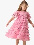 Детское платье с сетчатыми рюшами Angel & Rocket, Pink - фото