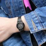 Часы CASIO Stainless Steel Strap Quartz Waterproof Black Analog, черный - фото 2