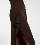 Платье миди с каскадным декором Christopher Esber, Espresso - фото 5