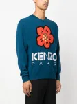 Джемпер Boke Flower вязки интарсия KENZO, синий - фото 3