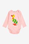 Детское боди Stripped Duck Bobo Choses, розовый - фото 2