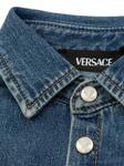 Рубашка джинсовая на пуговицах Versace Kids, синий - фото 3