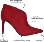 Journee Women's Comfort Foam Demmi Booties Journee Collection, Red - фото 2