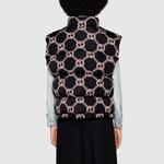 Жилет женский Gucci с узором, черный / розовый - фото 4