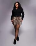 Мини-юбка ASOS DESIGN Curve с леопардовым принтом - фото 2
