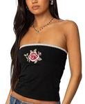 Топ-бюстье Enora с вышитой розой Edikted, черный - фото
