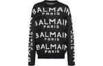 Джемпер с интарсией Logo BALMAIN, черный - фото