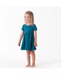 Платье с короткими рукавами и завитками для маленьких девочек Rainbow Sky Gerber, синий - фото 3