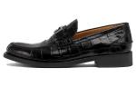Лоферы Greca с эффектом крокодила VERSACE, черный - фото