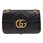 Сумка marmont medium matelasse shoulder bag 'black' Gucci, черный - фото