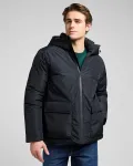 Мужской короткий пуховик с капюшоном Lee, черный - фото
