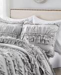 Комплекты одеял Belle с рюшами Lush Décor, серый - фото 2