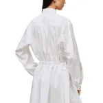 Платье с длинными рукавами SS26 HERMES, белый - фото 5