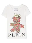 Футболка с кристаллами Philipp Plein Junior, белый - фото