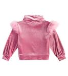 Верх с отделкой из перьев Monnalisa, цвет blush - фото 4