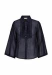 Блуза Pieszak Button-down blouse, Midnight Navy/Dark Blue - фото