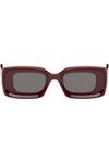 Прямоугольные солнцезащитные очки Loewe, цвет burgundy - фото