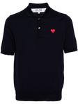 Comme Des Garçons Play шерстяная рубашка поло с нашивкой, синий - фото