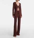 Рибленые расклешенные брюки Aya Muse, темно-коричневый - фото 2