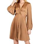 Бронзовое платье с крученым узором Joy Joy, бронзовый - фото 2