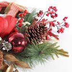 Венок декоративный из магнолий Safavieh с украшениями и бантом, 71 см - фото 5