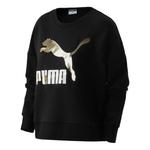 Свитер classic casual printed round neck long sleeve sweater 'black gold' Puma, черный - фото