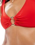 Верх бикини Lindex Adele с кольцом красного цвета - фото 3