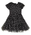 Платье из тюля с оборками Monnalisa, черный - фото