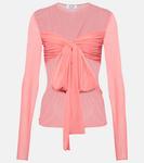 Топ из джерси с бантом Blumarine, розовый - фото