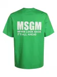 Хлопковая футболка с логотипом MSGM, зеленый - фото 2