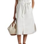 Хлопковое платье без рукавов Polo Ralph Lauren, белый - фото 6