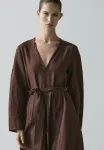 Платье макси Massimo Dutti, Mottled Dark Brown - фото 3