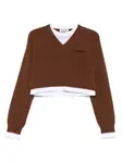 Укороченный свитер MIU MIU, коричневый - фото